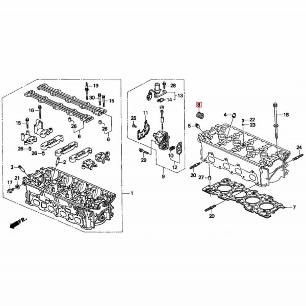 Retentor eixo de comando original B16 96+ B18C4, D14Z6, D16V1, R18