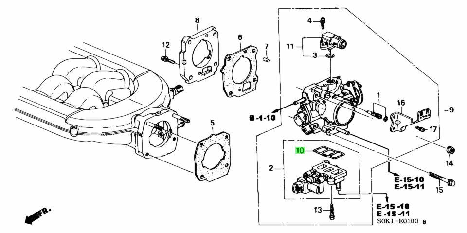 Junta da válvula IACV original Honda (motores K20A)